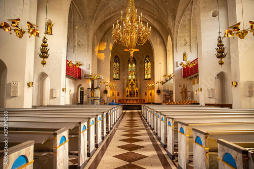 Obraz na plátně Lulea, Sweden - July 05, 2019: Cathedral Catholic, parishioners pray