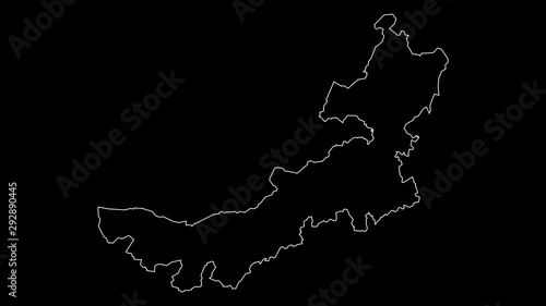 Neimenggu China province map outline animation photo