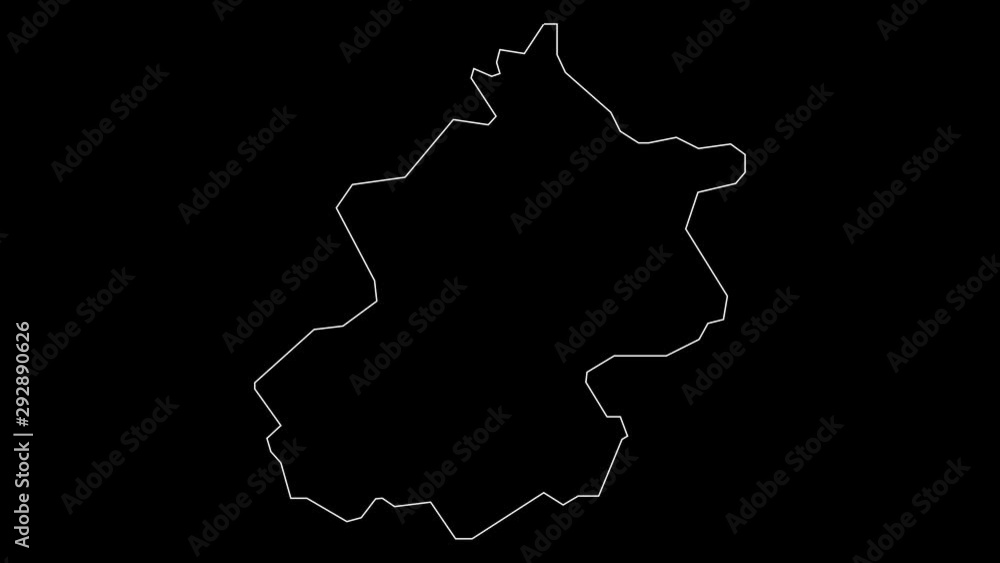 Beijing China province map outline animation Beijing China province map outline animation