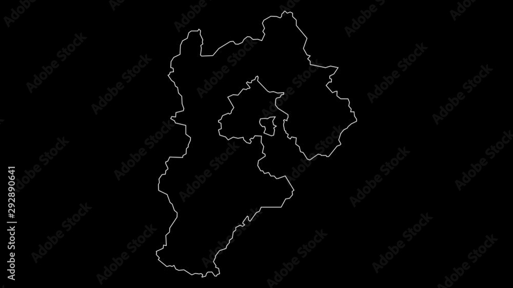 Hebei China province map outline animation Hebei China province map outline animation
