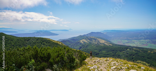 View of the southern part of the Istrian peninsula, the Adriatic Sea and the islands of Krk and Cres