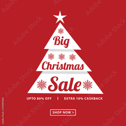 Christmas big sale card poster.