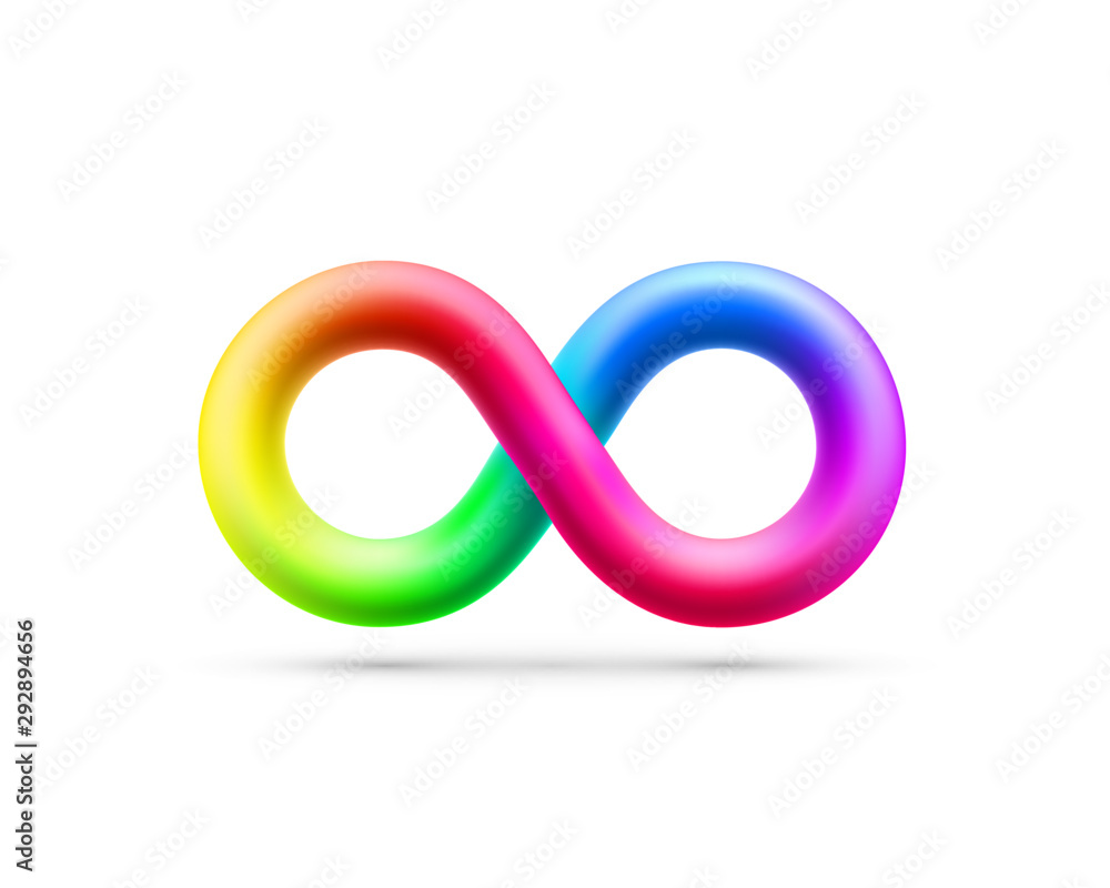 Vector symbol of infinity rainbow, design element. Vector symbol of infinity rainbow, design element.