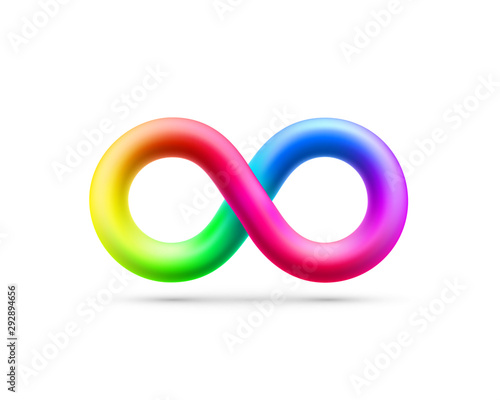 Vector symbol of infinity rainbow, design element.