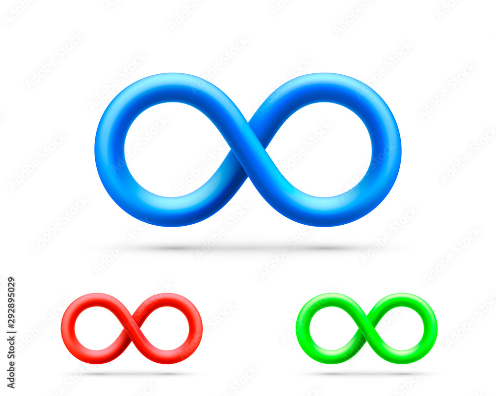 Symbol of infinity art info, color set collection. Symbol of infinity art info, color set collection.