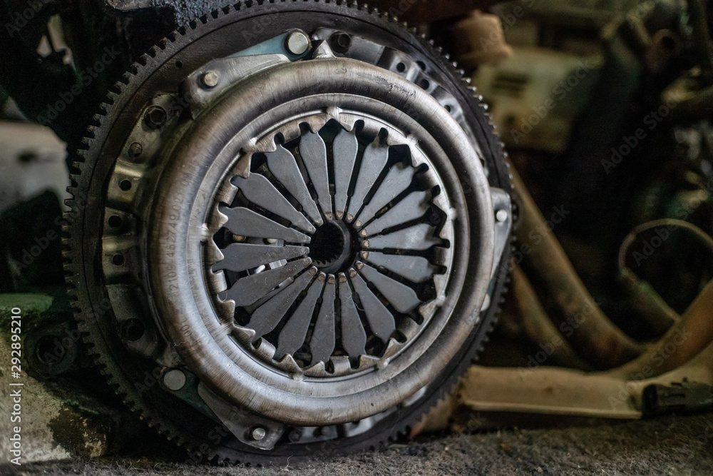 Clutch car close-up. Car repair concept