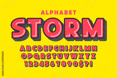 Flat extra bold bubble comical type design  colorful alphabet