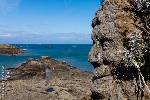 Rotheneuf, Brittany France. Sculptures in rocks, by the Priest Foure photo