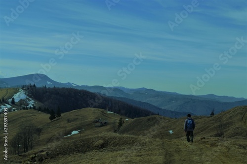  tourist on a mountain range © andros1983