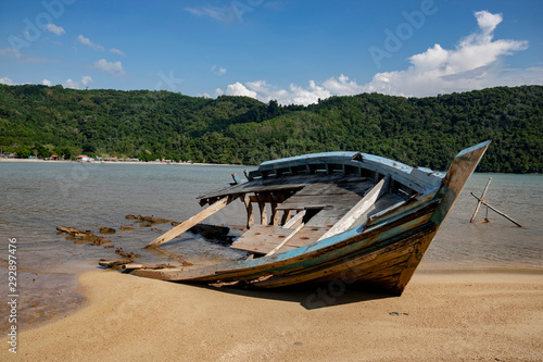 old boat on the beach