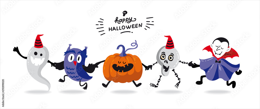 Vector template of Halloween party invitations or greeting cards