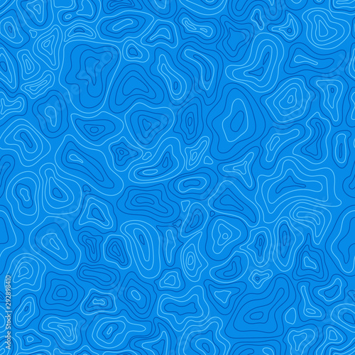 Abstract Azure Water Surface Seamless Pattern. Blue Sea Ripple. Minimalist Background with Waves