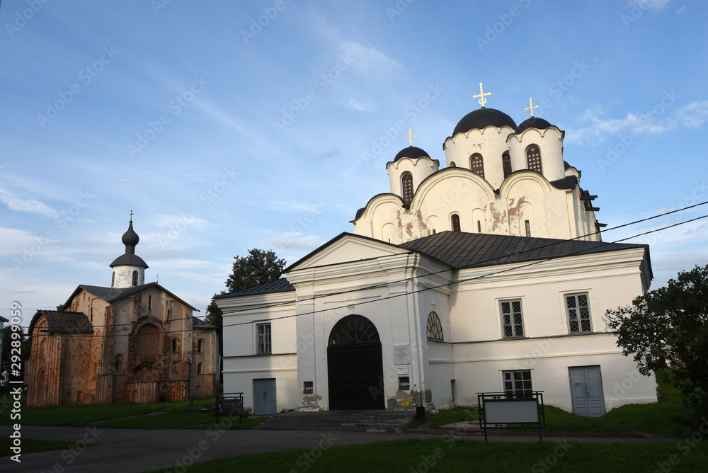Yaroslavovo Courtyard. Veliky Novgorod. St. Nicholas Cathedral and Paraskeva Church