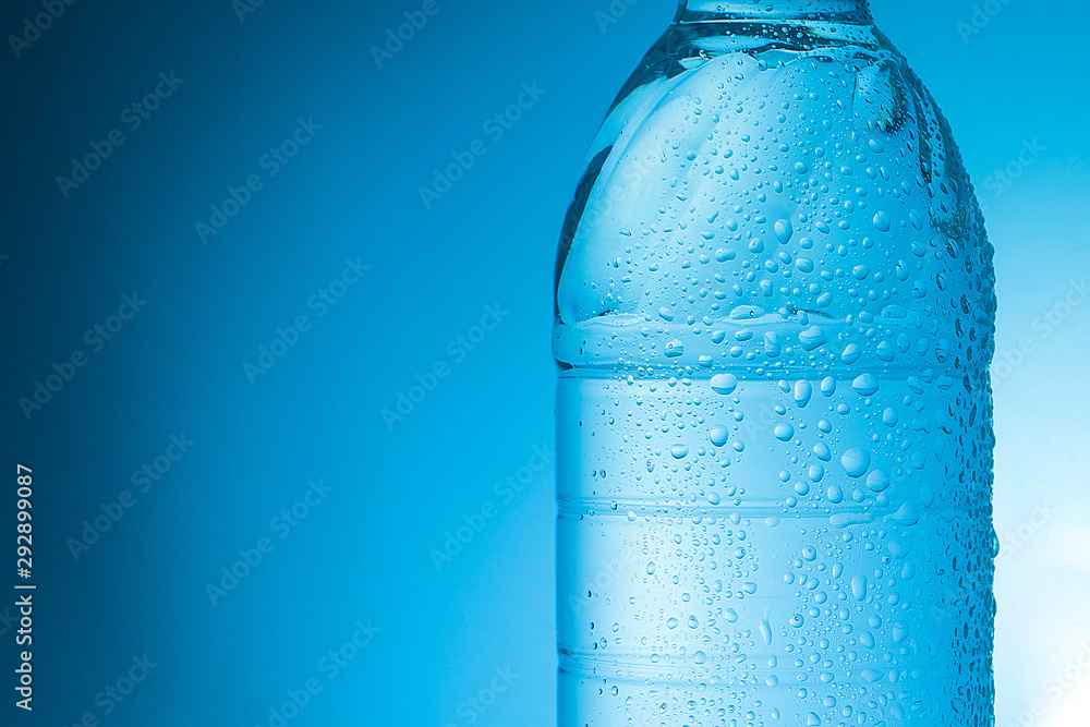 drop bottle of cold mineral water drop bottle of cold mineral water