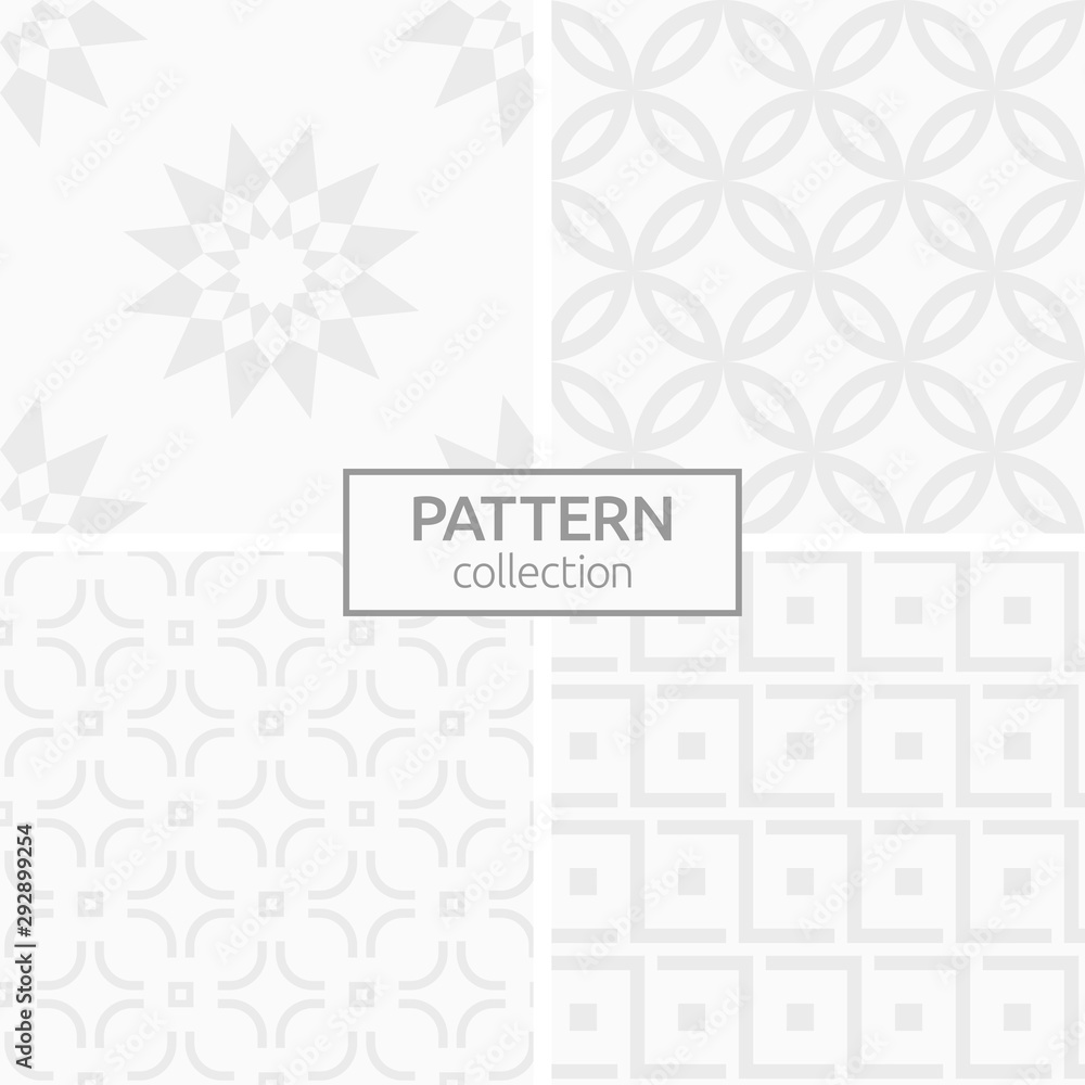 Set of four abstract geometric seamless patterns. Set of four abstract geometric seamless patterns.