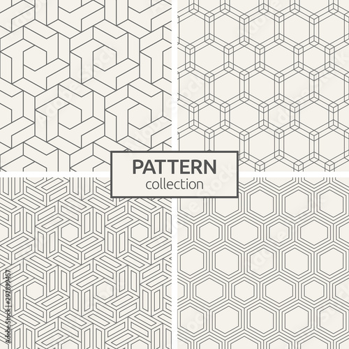 Set of four seamless patterns.