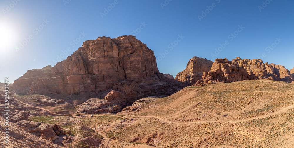 Fototapeta premium Al Habis fortress (Little Petra). Petra, Jordan. Petra is the main attraction of Jordan. Petra is included in the UNESCO heritage list.