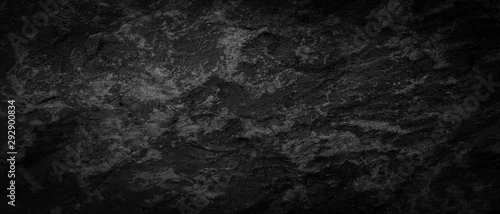 Panel kuchenny z motywem Panorama dark gray black slate pattern texture background. Panoramic dark gray black slate texture surface