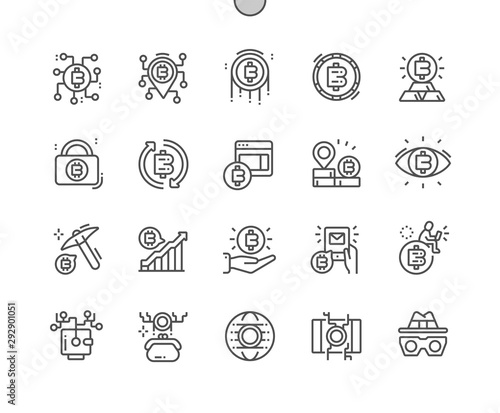 Cryptocurrency Well-crafted Pixel Perfect Vector Thin Line Icons 30 2x Grid for Web Graphics and Apps. Simple Minimal Pictogram
