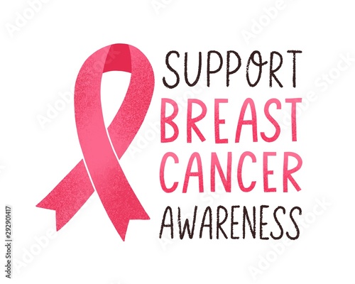 Support breast cancer awareness lettering