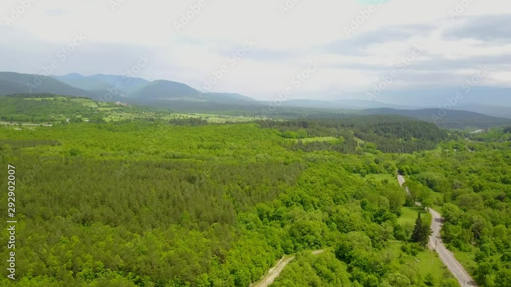 Turkey, Mengen, forests, path, greenery, mountain in distance, drone, oe01 Turkey, Mengen, forests, path, greenery, mountain in distance, drone, oe01