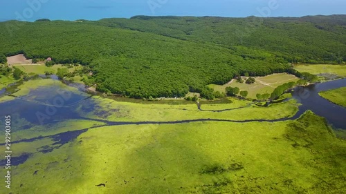 Terkos lake, Istanbul, fresh water resource, drone footage, oe01 photo