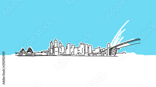 Sydney Lineart Vector Sketch