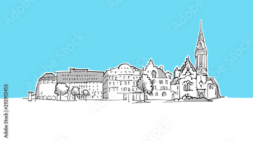 Leipzig Lineart Vector Sketch