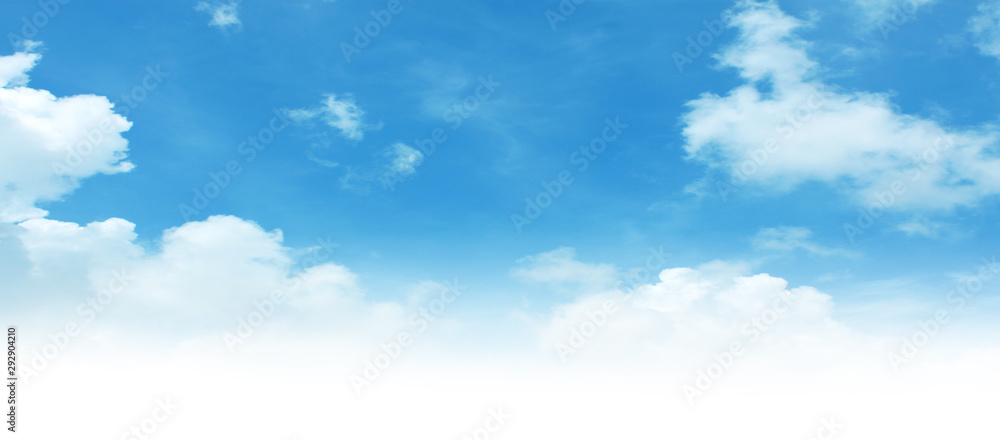 Empty white cloud on blue sky - obrazy, fototapety, plakaty 