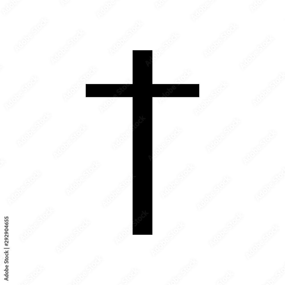 Silhouette church cross. Christianity religion symbol. Vector illustration