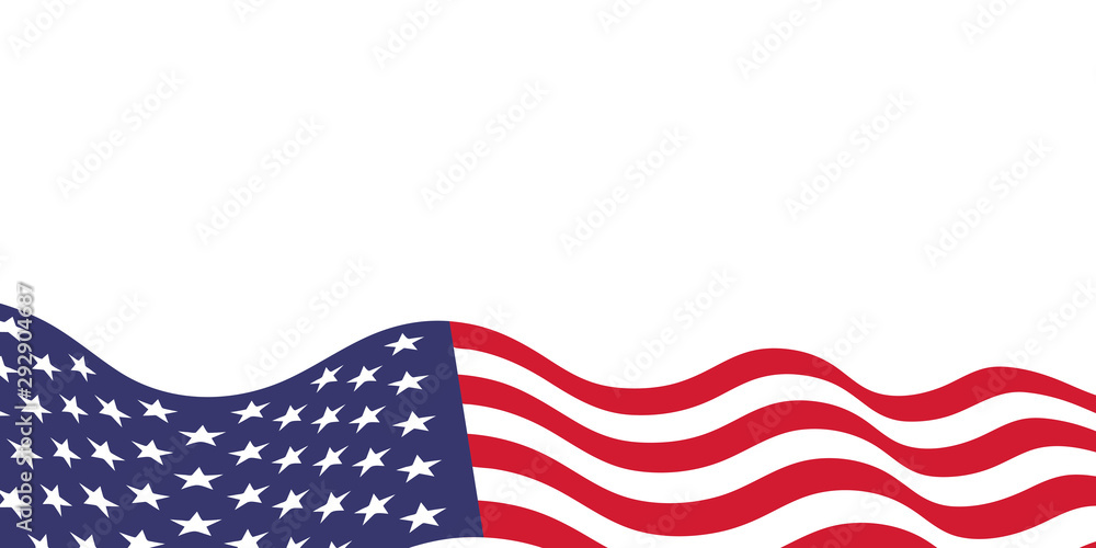 Fototapeta premium Vector USA flag on white background. Vector template for banner or other production on the veterans day on November.