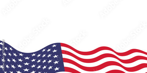 Vector USA flag on white background. Vector template for banner or other production on the veterans day on November.