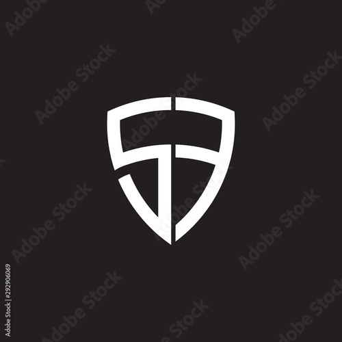 SF letter initial logo design vector template