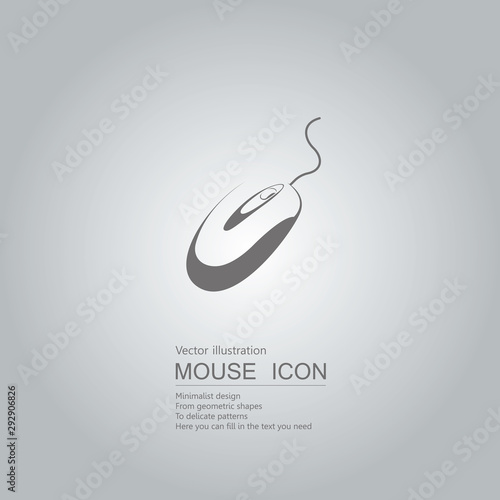 Mouse creative design. Isolated on grey background