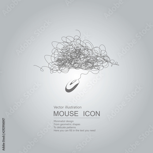 Mouse creative design. Isolated on grey background