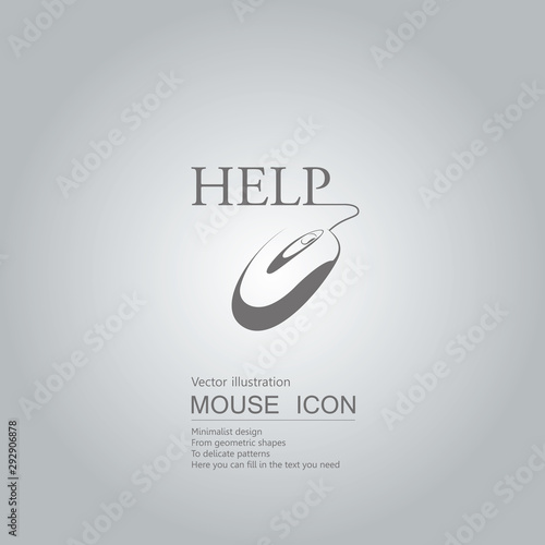 Mouse creative design. Isolated on grey background