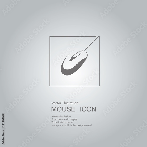 Mouse creative design. Isolated on grey background