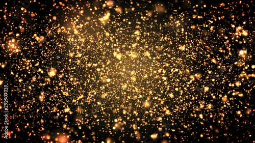 Wallpaper Mural golden light shiny sparkling particles flying animation 3D rendering Torontodigital.ca