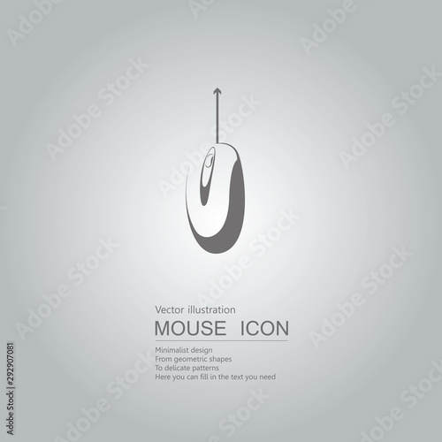 Mouse creative design. Isolated on grey background