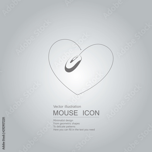 Mouse creative design. Isolated on grey background