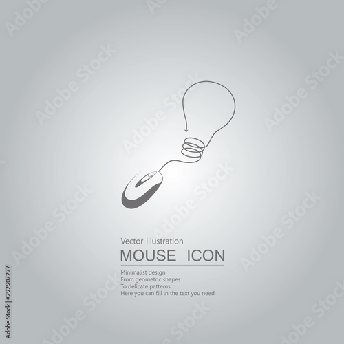 Mouse creative design. Isolated on grey background