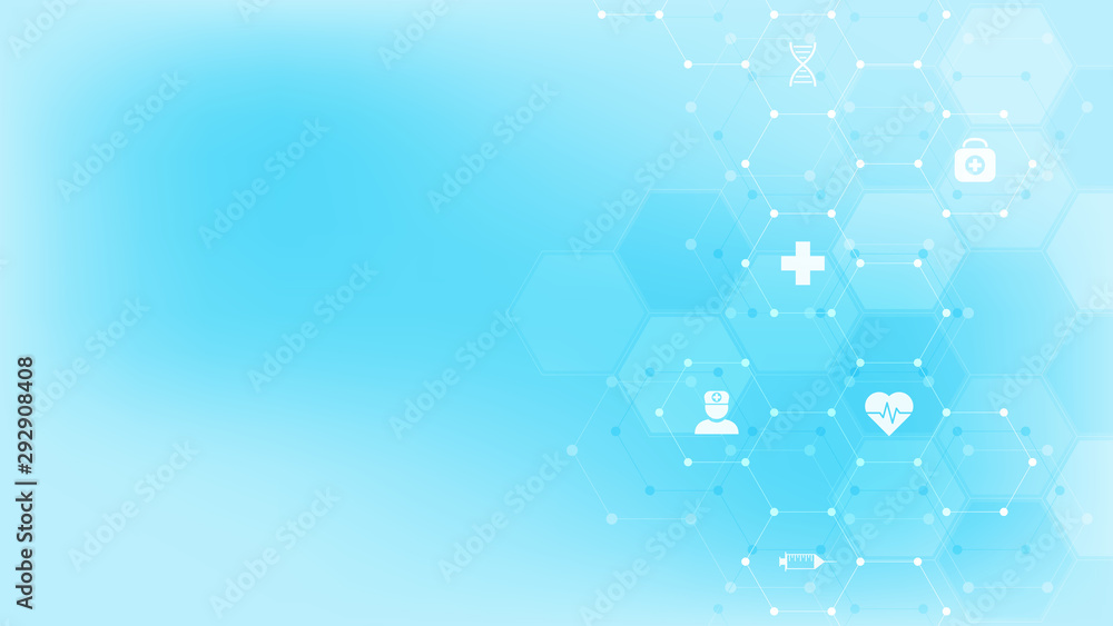 Abstract medical background with flat icons and symbols. Template design with concept and idea for healthcare technology, innovation medicine, health, science and research. Abstract medical background with flat icons and symbols. Template design with concept and idea for healthcare technology, innovation medicine, health, science and research.