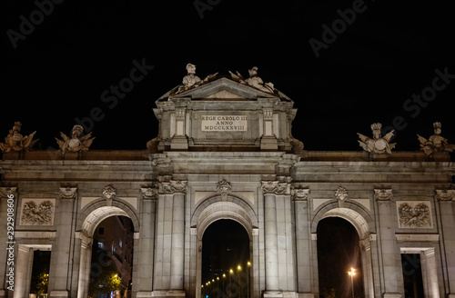 Puerta de Alcala gate in the Independence Square in Madrid - SPAIN.