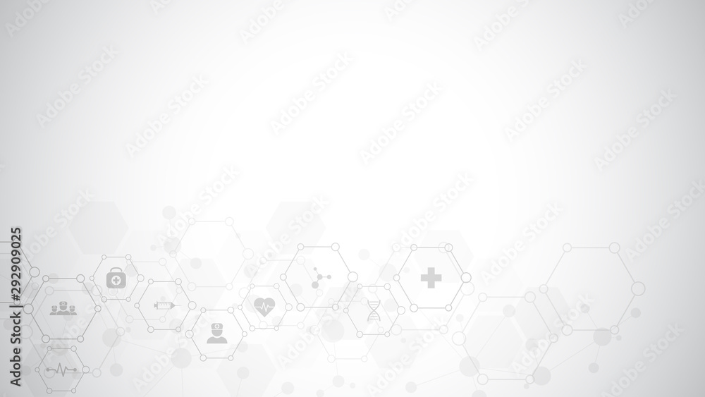 Abstract medical background with flat icons and symbols. Template design with concept and idea for healthcare technology, innovation medicine, health, science and research. Abstract medical background with flat icons and symbols. Template design with concept and idea for healthcare technology, innovation medicine, health, science and research.
