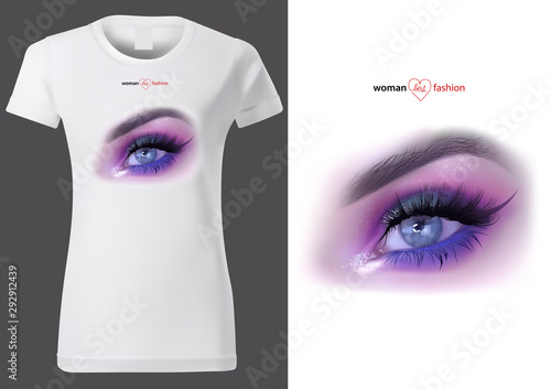 Design of Women White T-shi...