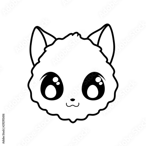 head of cute cat on white background © djvstock