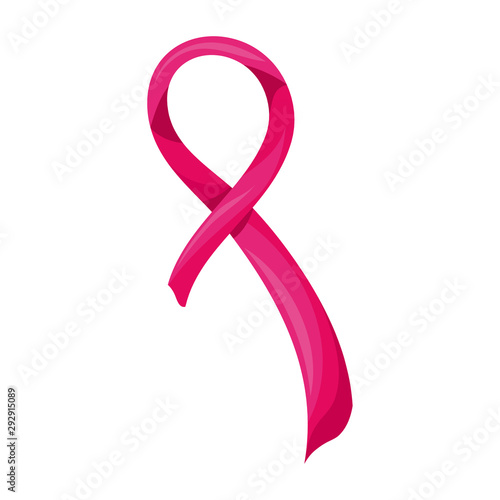 breast cancer ribbon on white background