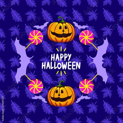 vector halloween pumpking with treatment