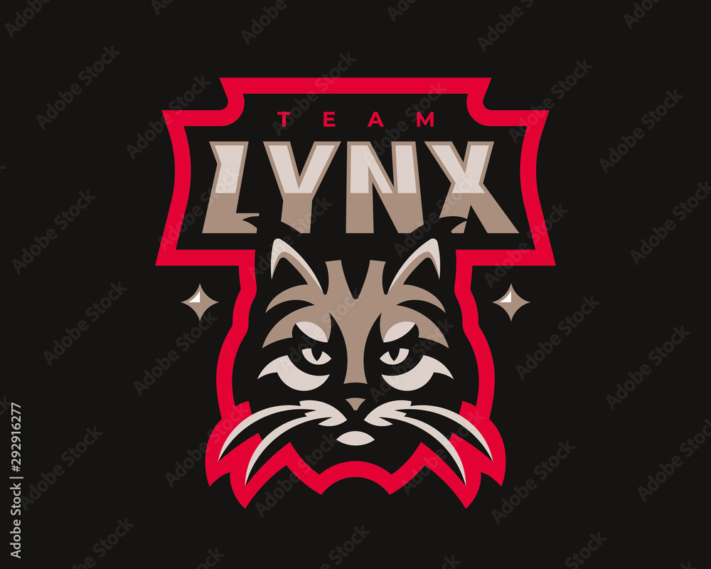 Lynx modern logo. Bobcat design emblem template for a sport and eSport team. Lynx modern logo. Bobcat design emblem template for a sport and eSport team.