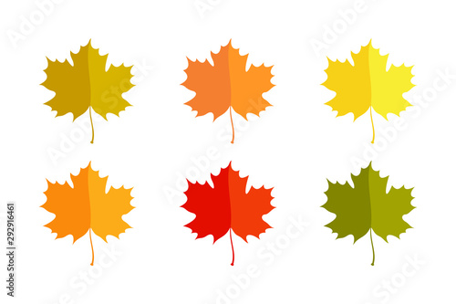 Colorful Autumn Maple Leaves Art Vector Illustration